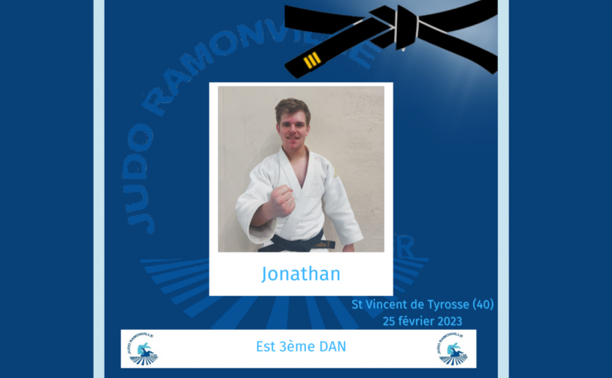 Jonathan devient ceinture noire 3ème Dan